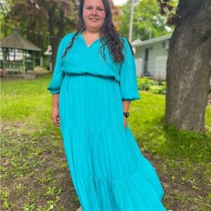 Blue Hawaiian Maxi Dress